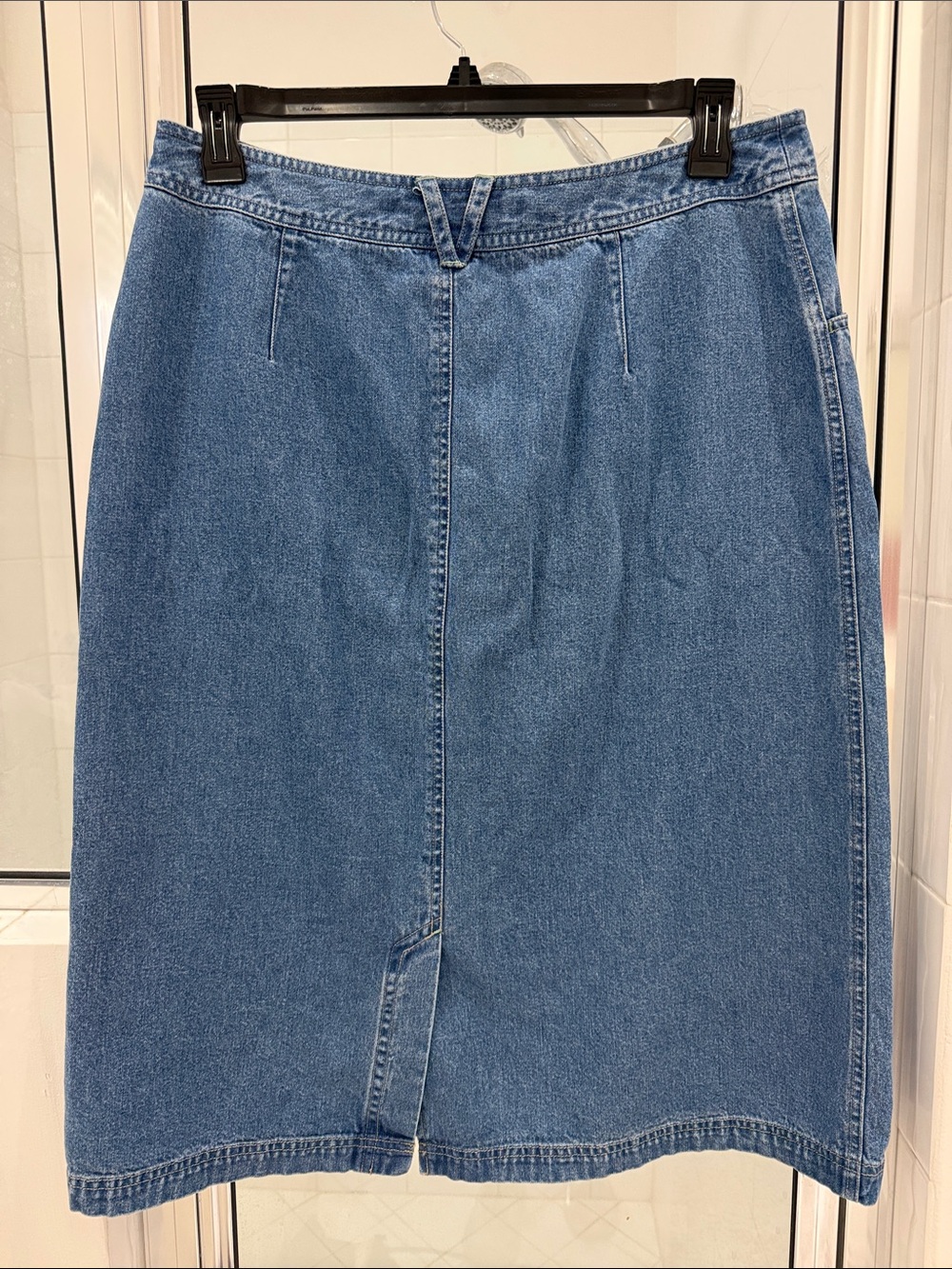 J.Jill Denim Midi Skirt 16T Tall Tencel Cotton Blue Jean A-Line 27” - Picture 3 of 7